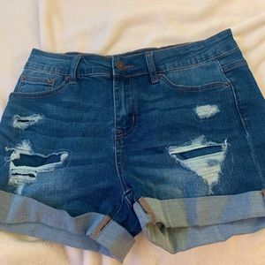 ripped jean shorts